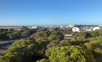 Blick aus dem Hotelzimmer zum Flughafen Faro